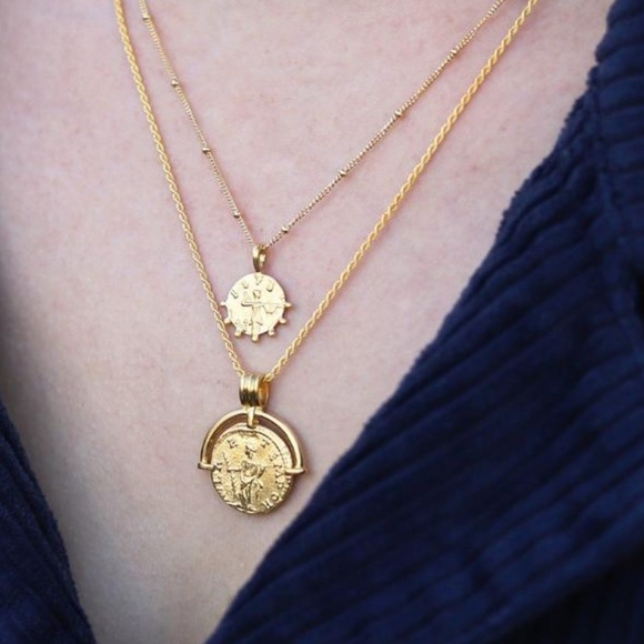 Lucy Williams Mini Beaded Coin Necklace 